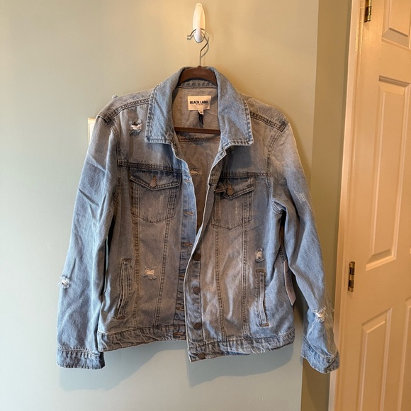 Black Label Jackets & Blazers - Black Label Distressed Denim Jacket